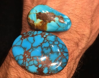 Egyptian Turquoise Cabochon, 101.5 ct, Gem Quality, Deep Blue gemstone, Fine High Grade, for cuff, pendant, ring