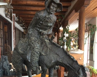 ON HOLD Frederic Remington "The Norther" Bronze Sculpture Reproduction, Large Western Cowboy Art, Shipping NOT Included