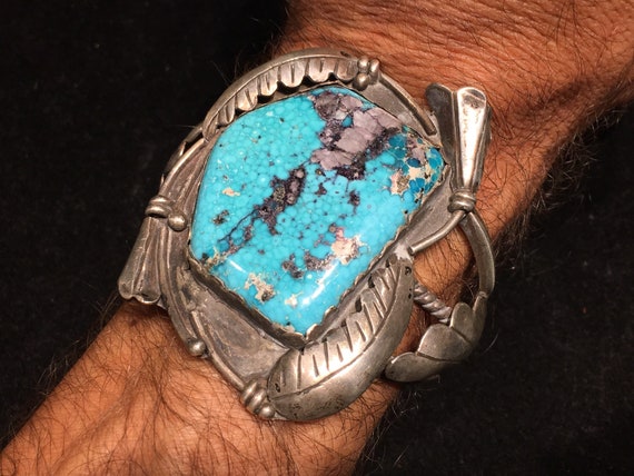 Old Navajo RARE high grade natural Kingman Turquo… - image 4