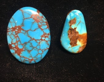 Blue Gem Turquoise Cabochon: Natural Stone for custom Ring, Cuff, Pendant, sterling silver or gold
