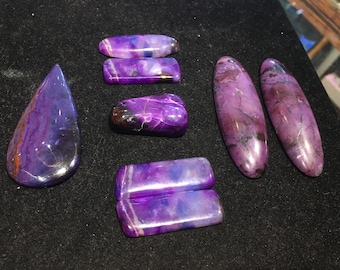 Natural Sugilite Gemstone Cabochons for Jewelry Making, RARE, Fine, CUSTOM, Earrings, Ring, Cuff Bracelet, Pendant, matching pair