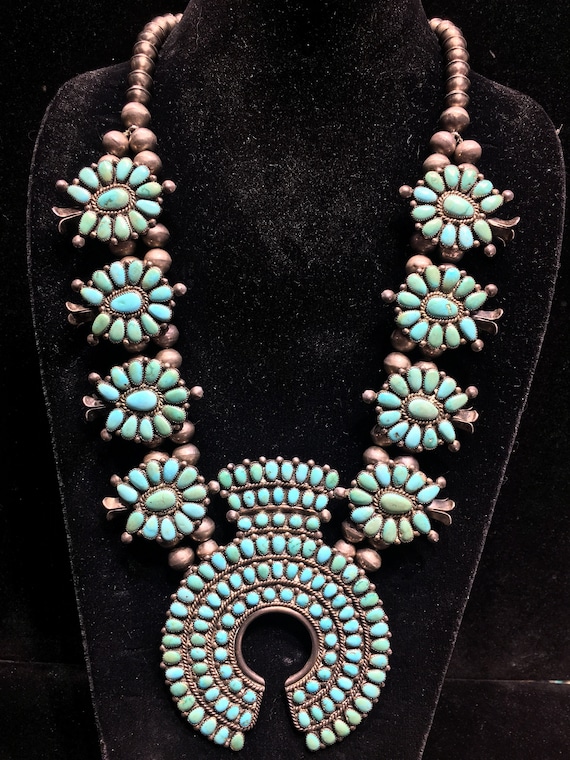 Early 1900s Vintage Native American Zuni Blue Gem Turquoise Needlepoint Sterling Silver Earrings Early 1900s Vintage Native American Zuni Blue Gem Turquoise Needlepoint Sterling Silver Earrings