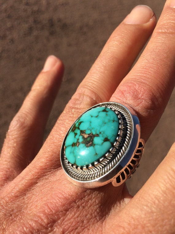 One Of A Kind Vintage Native American Navajo Royston Sterling Silver Shadowbox Ring One Of A Kind Vintage Native American Navajo Royston Sterling Silver Shadowbox Ring