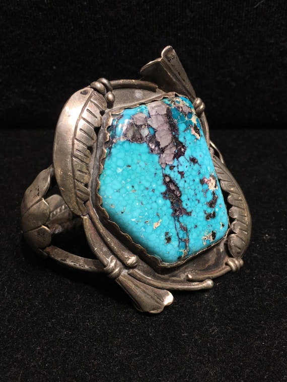 Old Navajo RARE high grade natural Kingman Turquo… - image 5
