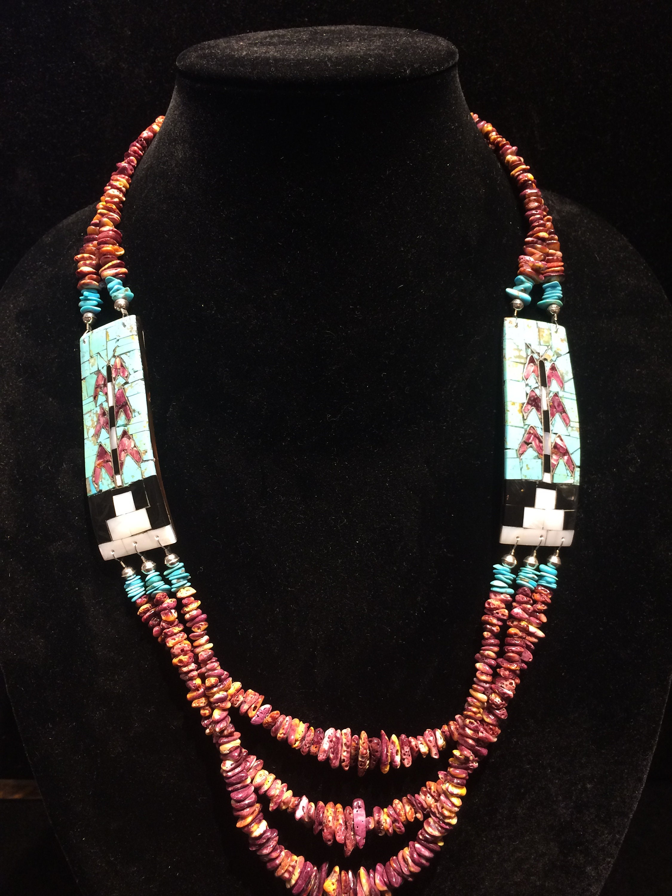 Native American Indian Corn Inlay Multi Strand Necklace - Etsy