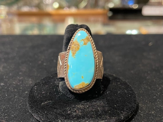 Marvelous Vintage Navajo Native American Sterling Silver Convex Ring Old Marvelous Vintage Navajo Native American Sterling Silver Convex Ring Old