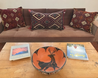 Antique Kurdish Pillow Pair, 1900s, wool sumac Nomadic saddle bags Tribal Kilim Pillows, SHIPPING NOT INCL