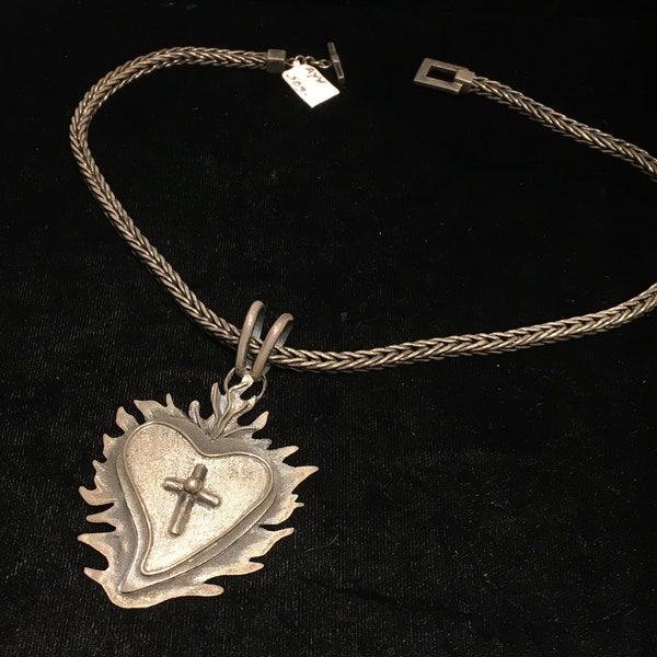 Sacred Heart Pendant Etsy