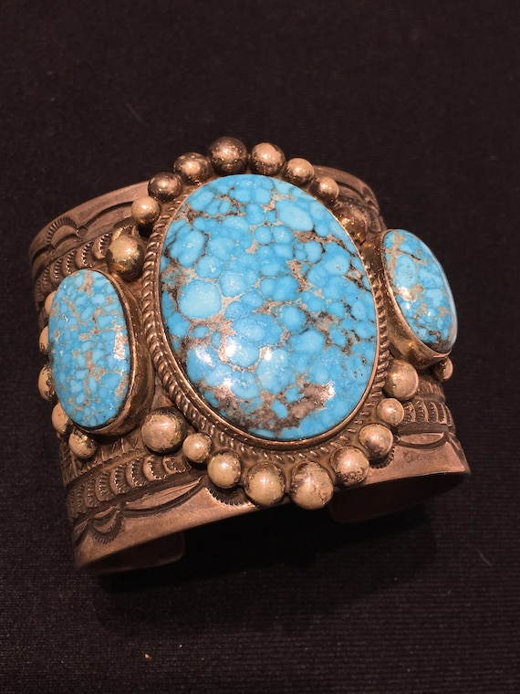 Rare Vintage Native American Navajo Bird's Eye Turquoise Sterling Silver Bracelet Rare Vintage Native American Navajo Bird's Eye Turquoise Sterling Silver Bracelet