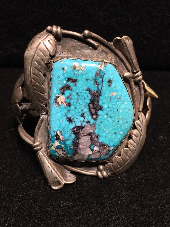 Old Navajo RARE high grade natural Kingman Turquo… - image 3
