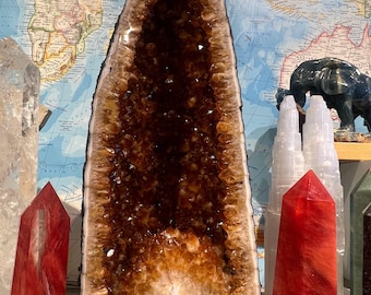 XL Citrine Cathedral, natural specimen, crystal cluster, Brazilian Geode, SHIPPING NOT Incl