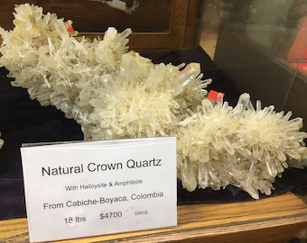 Crown Quartz Crystal with Halloysite & Amphibole - Cabiche-Boyaca, Columbia, Top grade natural specimen, SHIPPING NOT INCL