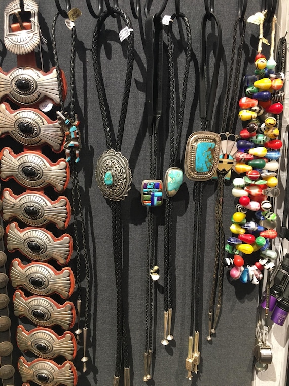 Fascinating Native American Navajo Signed Kingman Turquoise Spiny Silver Kachina Necklace Fascinating Native American Navajo Signed Kingman Turquoise Spiny Silver Kachina Necklace