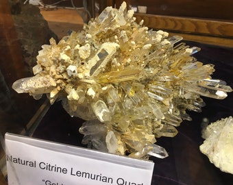 Citrine Lemurian Quartz Crystal, Golden Healer, Top grade Cabiche-Boyaca Columbia natural specimen, SHIPPING NOT INCL