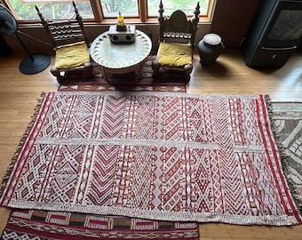 Vintage Fine Moroccan Zemmour Kilim, Berber Tribal Rug, S/H NOT Incl