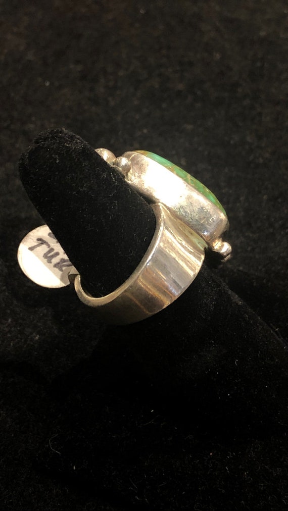 Rare Natural Carico Lake Turquoise Ring Sterling Silver Decorative