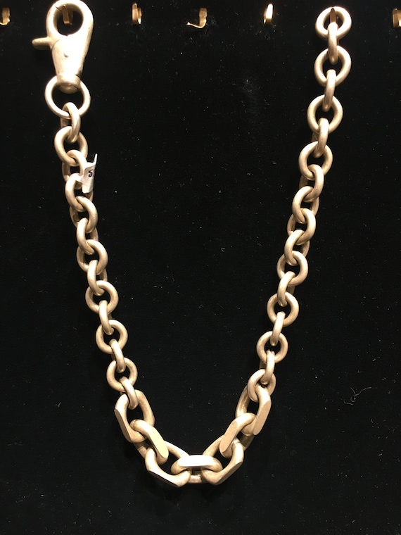 Matte thick heavy chunky solid Sterling Silver ch… - image 5