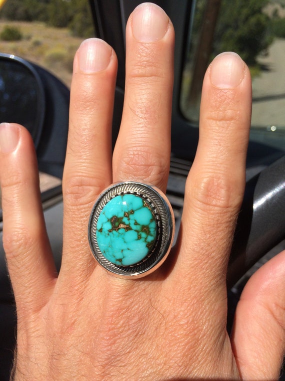 Sublime Vintage Native American Navajo Royston Turquoise Sterling Silver Ring Sublime Vintage Native American Navajo Royston Turquoise Sterling Silver Ring