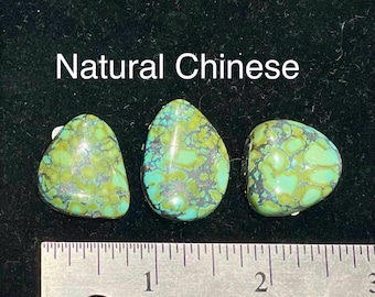 Natural Chinese Turquoise Cabochons for jewelry, Ring, Cuff Bracelet, Necklace Pendant, Bolo, Silver or Gold