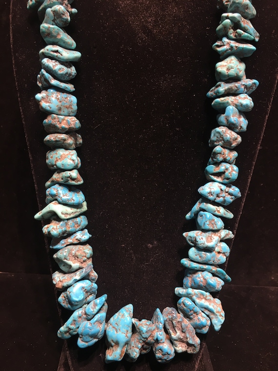 Natural Kingman Turquoise chunky Necklace mostly … - image 7