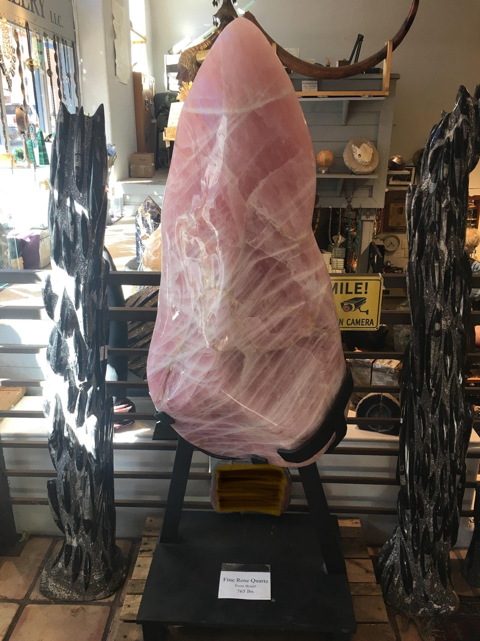 HUGE gorgeous Fine Rose Quartz Natural Specimen 765 lbs! sculpture life size XL display Healing heart Vibes Upscale Interior Design 1st Dibs
