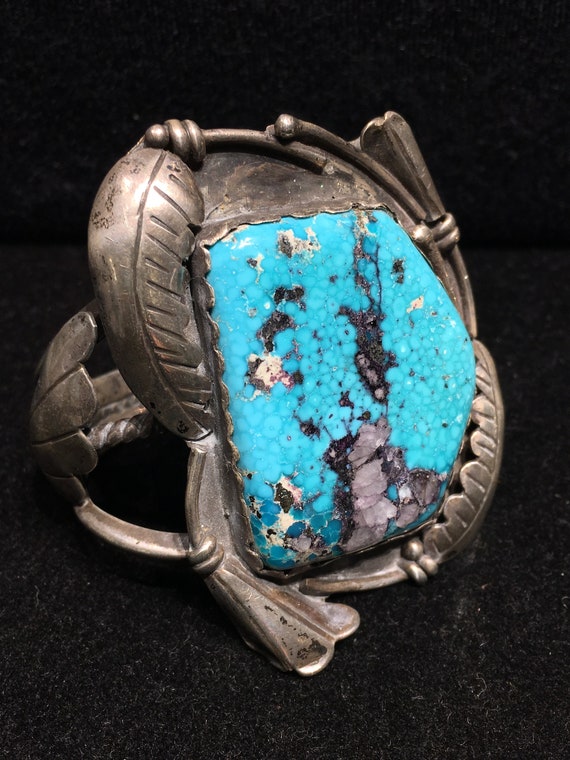 Old Navajo RARE high grade natural Kingman Turquo… - image 6