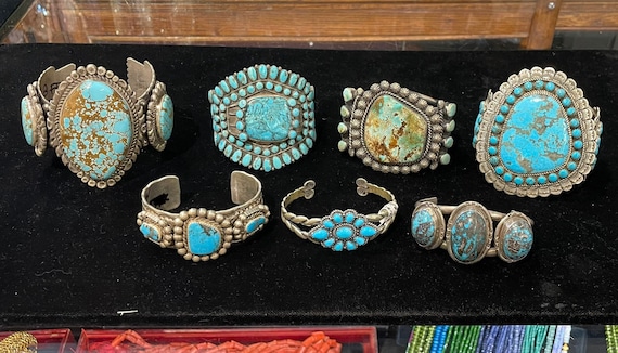 Museum Vintage Navajo Natural #8 Turquoise Sterling Native American Jewelry Silver Star Ring Museum Vintage Navajo Natural #8 Turquoise Sterling Native American Jewelry Silver Star Ring