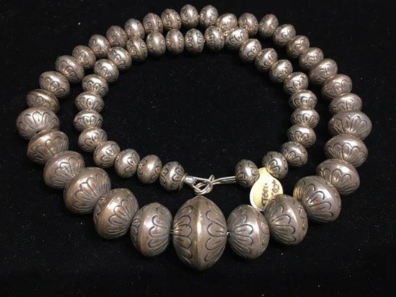 Navajo Pearls hand made Sterling Silver beads bead