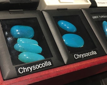 Chrysocolla Gem Silica Fine gemstone cabochons, Matching set, CUSTOM Jewelry, ring, earrings, cuff, pendant, Silver or Gold