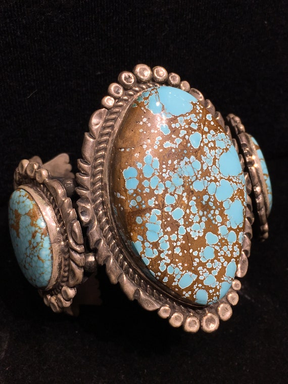 Stunning huge Turquoise cuff Natural #8 Maynard G… - image 2