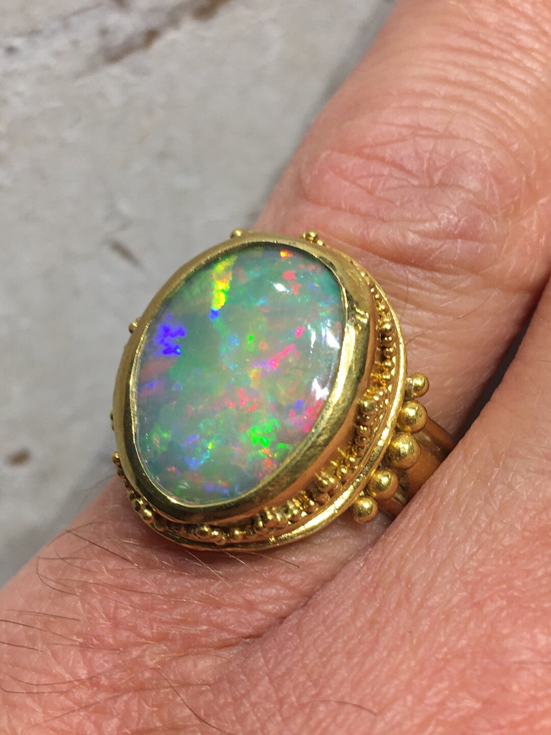 WOW Incredible Ethiopian Opal Ring Stunning Spectacular Color
