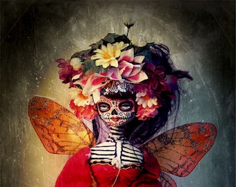 Belle Mortal Dia De Los Muertos Death Princess Doll Canon PRINT 587 Reproduction par Michael Brown