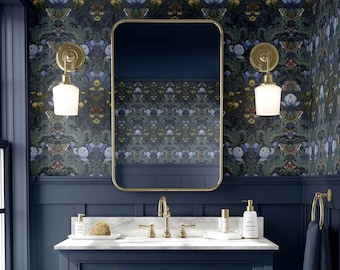 Bloomsbury Midnight Moth Peel and Stick Removable Wallpaper - Luxury British-Made Wallcovering, Opulent, Gothic, Victorian, Upcycle, Renter