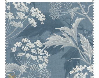 Hemlock 'Sloe Gin' Linen Fabric Swatch: William Morris Style