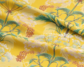 Linen Hemlock 'Catkin' fabric, Yellow, William Morris Decor, Maximalist, Victorian, Soft furnishing, Upholstery, Luxury, Bold interiors