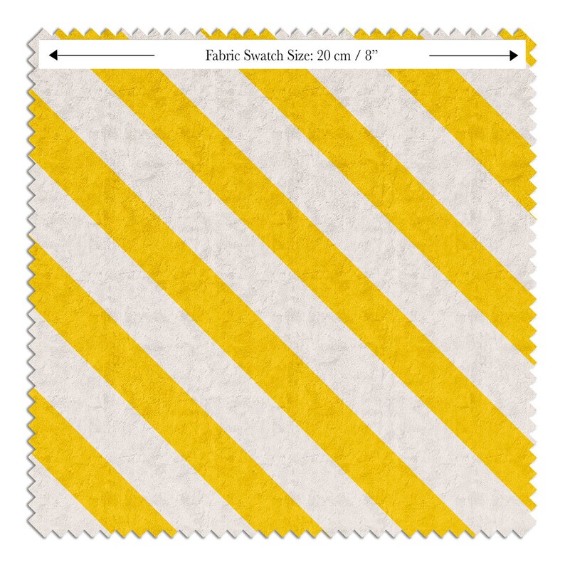 SAMPLE Linen Catkin Yellow Diagonal Striped Fabric, diagonal, Maximalist, Candy, Big Top, soft furnishing, upholstery, Home decor, Nursery image 4