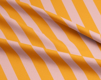 Linen Lughnasa Diagonal Striped Fabric, Pink, Orange, Maximalist Decor, Dopamine Decor, Curtain Fabric, Upholstery, Victorian.