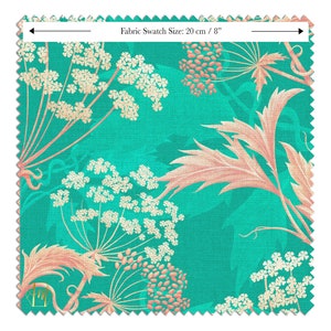 Linen Hemlock 'Crabapple Jelly' fabric, Teal William Morris Decor, Maximalist, Victorian, Soft furnishing, Upholstery, Luxury, Bold interior image 4