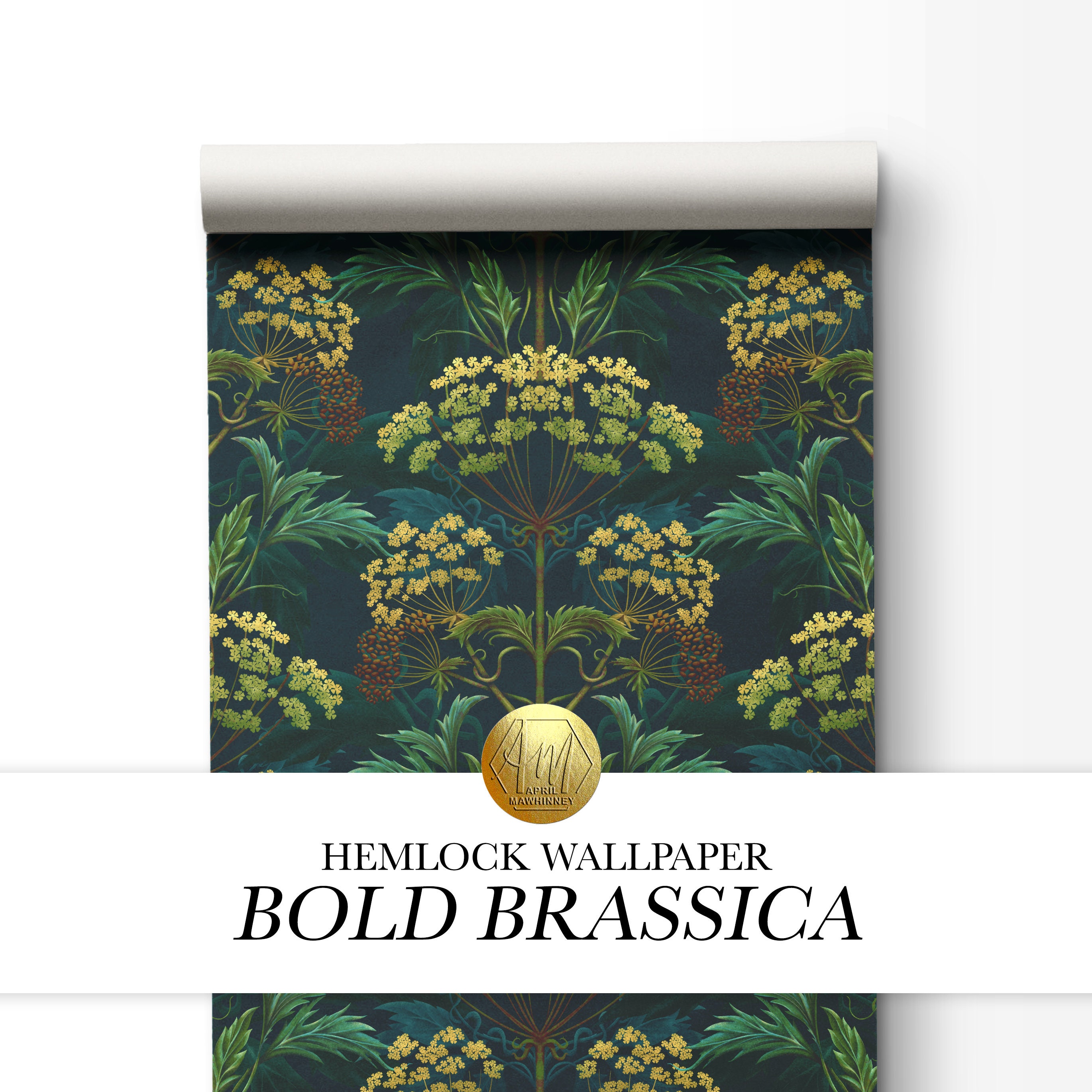 SAMPLE 'bold Brassica' Hemlock Wallpaper Etsy UK