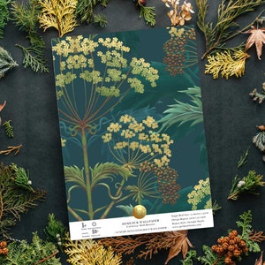 SAMPLE &#39;Bold Brassica&#39; Hemlock Wallpaper, Wallcovering, Luxury, Home Decor, Vintage, Arts & rafts, Maximalist, Woodland, Green