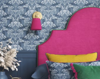 Blue Hemlock Wallpaper in Sloe Gin: Luxury Arts & Crafts Style Wallcovering