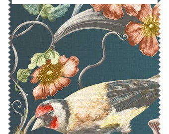 SAMPLE Raven's Wing Wild Hedgerow fabric Linen Velvet, Maximalist, Victorian, Soft furnishing, Upholstery, Luxury drapes