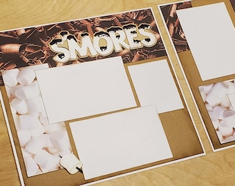 Smores campfire backyard fun family fun 2 page layout page kit scrapbooking chocolate marshmallows PK9