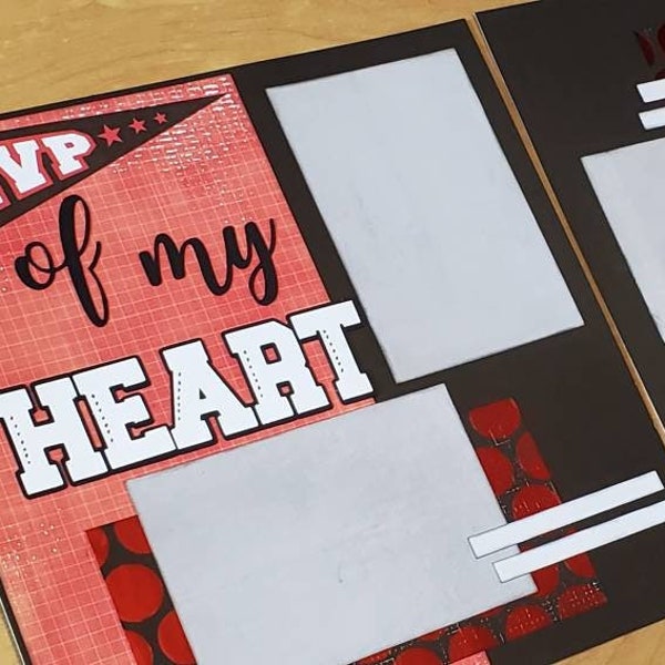 MVP of my heart 12x12 Scrapbook Layout Scrapbooking Page Kit for flag Football Sports Boy Man Girl Woman Mom Dad Layout Big Game PK20