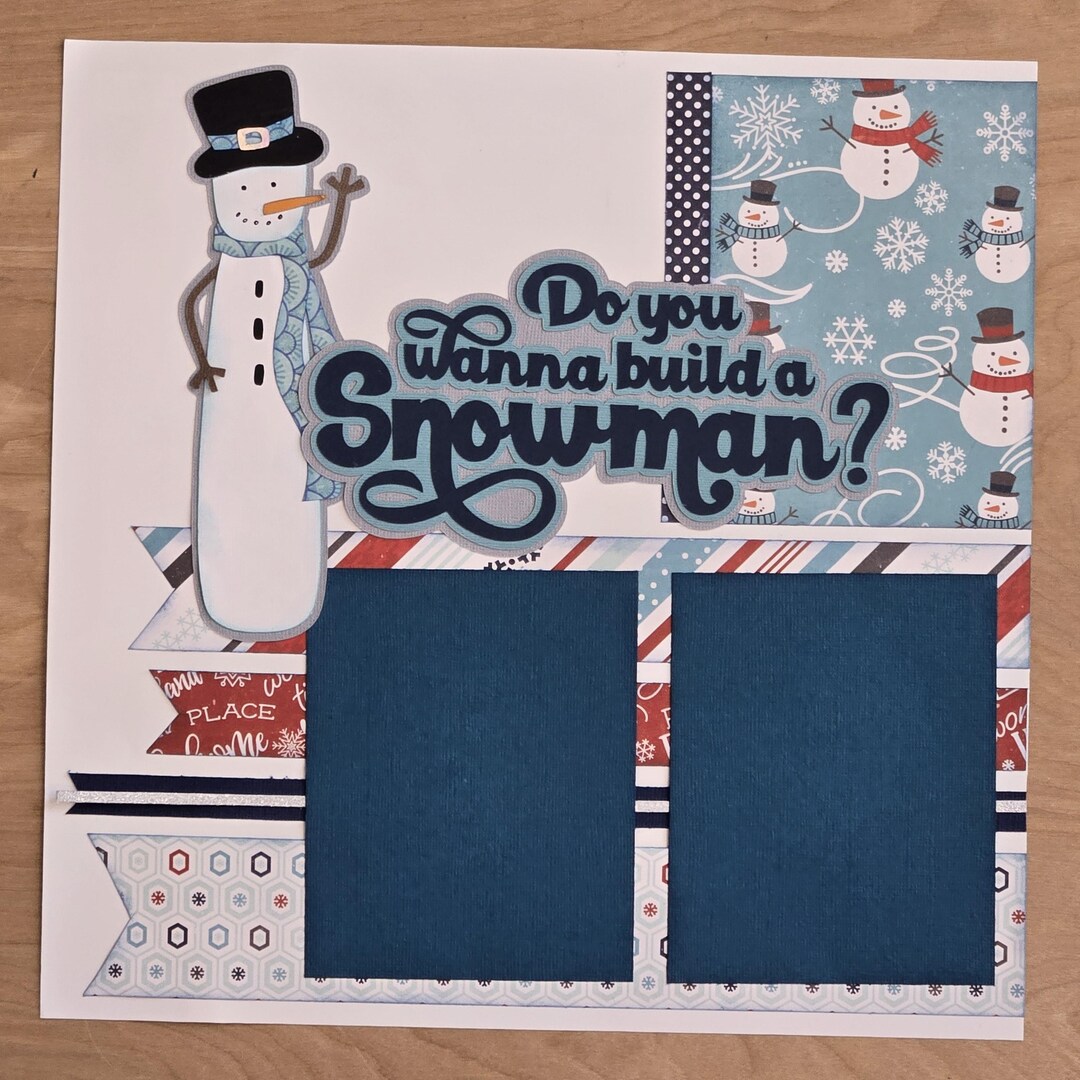 Wanna Build a Snow Man 2-page 12x12 Scrapbook Layout Page Kit for Kids ...