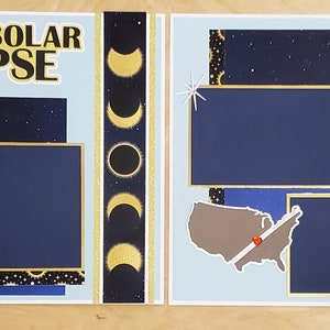Total Solar Eclipse 2-page 12x12 our Scrapbook Layout Page Kit twice in a lifetime vacation PK1 image 6