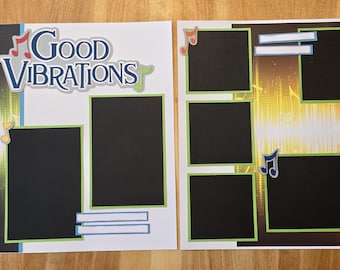 Good Vibrations Music Concert Class Band Orchestra Recorder Piano Drum 12x12 Scrapbook Page Kit for Kids, Family, Children Layout PK7