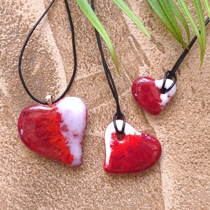 Fused Glass Heart Necklace, Small, Medium, or Large, Jewelry by Kim Bailey