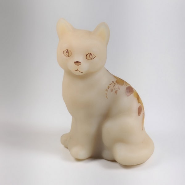 Fenton Glass Cat Hand Painted Etsy