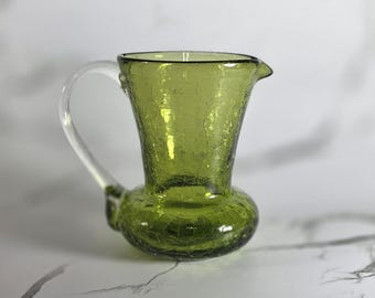 ヴィンテージ ミッドセンチュリー クラックルガラス ピッチャーセット